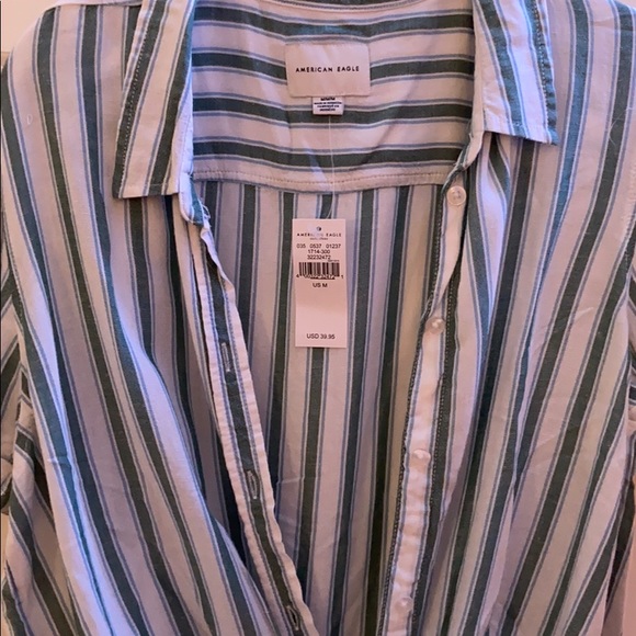 AE Striped Short Sleeve Button Up Shirt - Picture 6 of 7